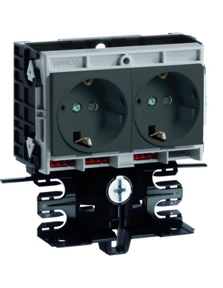 tehalit.SL Nośnik bez pokrywy urządzeń 20x55 2x gniazdo SCHUKO czarny SL200559409011 Hager