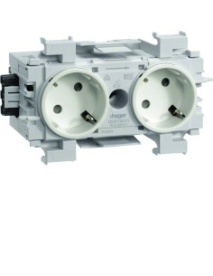tehalit.WA Gniazdo SCHUKO 2-krotne 45st. WAGO montaż krawędziowy krem GS20119001 Hager 2