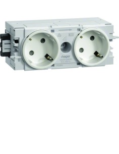tehalit.WA Gniazdo SCHUKO 2-krotne 45st. WAGO C-profil krem GS20109001 Hager 2