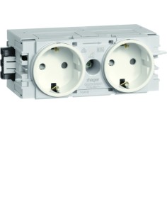 tehalit.WA Gniazdo SCHUKO 2-krotne WAGO C-profil krem GS20009001 Hager 2