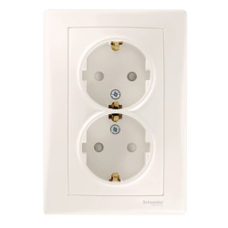 Sedna Gniazdo podwójne Schuko krem SDN3000423