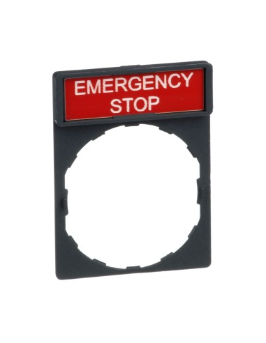 Szyld opisowy 30x40mm z etykietą 8x27mm EMERGENCY STOP ZBY2330