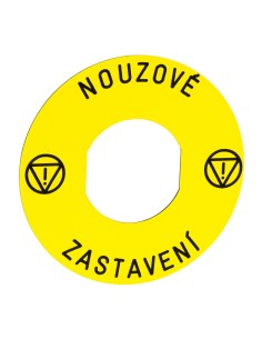 Etykieta do przycisku awaryjnego zatrzymania ?60 żółta ARRET D'URGENCE ZBY9T30