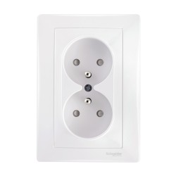 Sedna gniazdo podwójne 2x2p+z kompletne białe SDN2800621 - hurtownia elektryczna Amper.pl