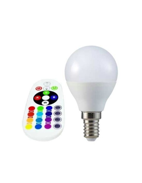 Żarówka LED 3,5W E14 P45 RGB+3000K Ściemnialna 320lm 180st. A+ (Sterowanie pilotem) 2775