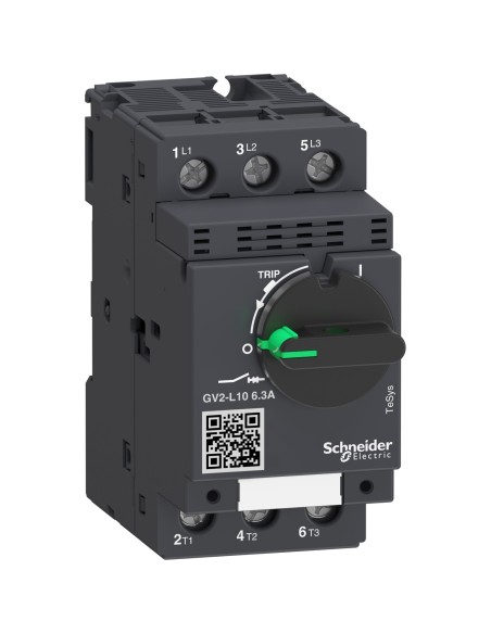 Wyłącznik silnikowy magnetyczny 6,3A z napędem obrotowym GV2L10