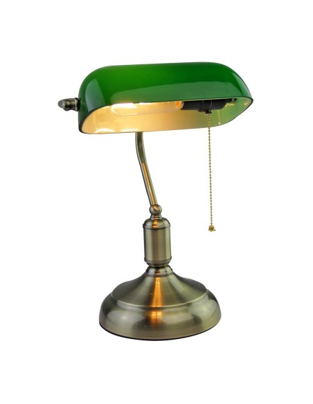 Lampa Bankierska VT-7151 E27 Stare Złoto Zielony Klosz 3912