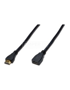 Kabel przedłużający HDMI Highspeed 1.4 z Eth. GOLD Typ HDMI A/HDMI A, M/Ż czarny 5m AK-330201-050-S
