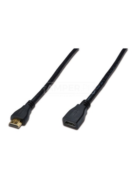 Kabel przedłużający HDMI Highspeed 1.4 z Eth. GOLD Typ HDMI A/HDMI A, M/Ż czarny 5m AK-330201-050-S