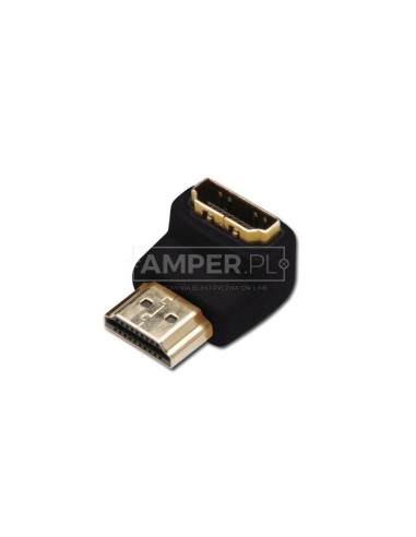 Adapter HDMI Highspeed 2.0 z Eth. kątowy Typ HDMI A/HDMI A, M/Ż czarny AK-330502-000-S AK-330502-000-S