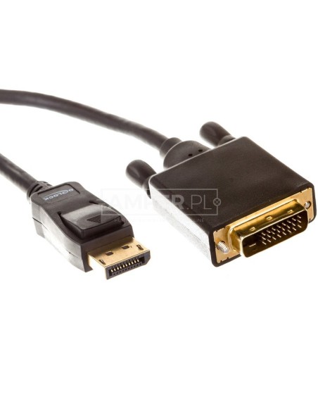 Kabel DisplayPort (M) - DVI-D (24+1) (M) DUAL LINK 1m