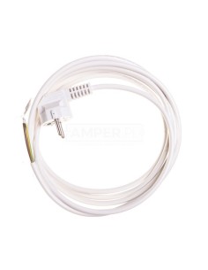 Przewód przyłączeniowy W-2 3x1,0 mm2 biały z wtyczką kątową 3m 51.925