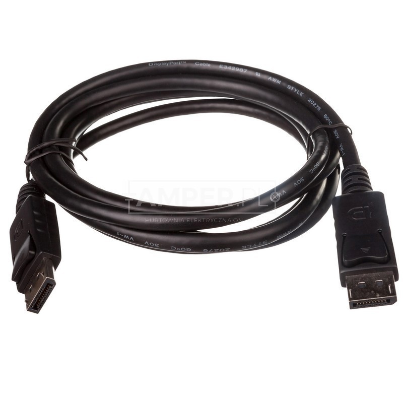 Kabel połączeniowy DisplayPort 1.2 Typ DP/DP, M/M czarny 2m AK-340100-020-S