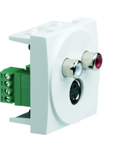 systo Gniazdo audio 2xRCA + S-Video, 2M, biały WS279 Hager