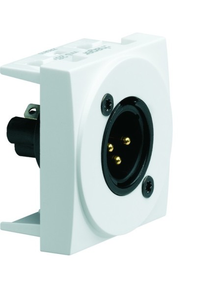 systo Gniazdo audio XLR męskie zaciski śrubowe, 2 moduły, biały WS267 Hager