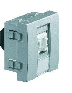 systo Gniazdo informatyczne z polem opisowym 1x RJ45 kat. 6 FTP, 2M, alu WS223T Hager 2