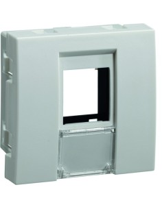 systo Płytka nośna z polem opisowym 1x RJ45 do gniazd Keystone, 2M, biały WS203 Hager 2