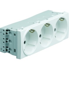 systo Gniazdo przelot. SCHUKO 3x(2P+Z), samozaciski, zab.dotyk. 6 modułów, biały, 16A/250V WS173 Hager 2