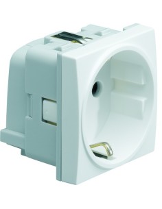 systo Gniazdo SCHUKO z przesłonami styków, samozaciski, 16A/250V, 2M, biały WS160 Hager 2