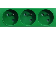 systo Gniazdo przelotowe z uziemieniem, 3x(2P+Z), samozaciski, 6 modułów, zielony, 16A/250V WS123V Hager 2