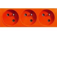systo Gniazdo przelotowe z uziemieniem, 3x(2P+Z), samozaciski, 6 modułów, pomarańczowy, 16A/250V WS123E Hager 2