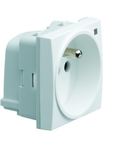 systo Gniazdo z uziemieniem z lampką, samozaciski, 2 moduły, 1biały,16A/250V WS103 Hager 2