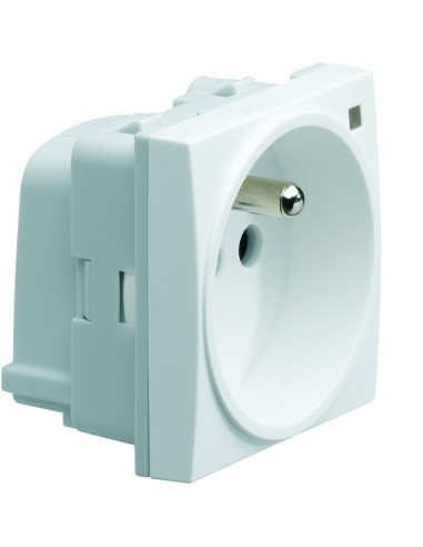 systo Gniazdo z uziemieniem z lampką, samozaciski, 2 moduły, 1biały,16A/250V WS103 Hager