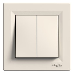 Asfora Przycisk podwójny (zaciski śrubowe), kremowy EPH1100323 Schneider