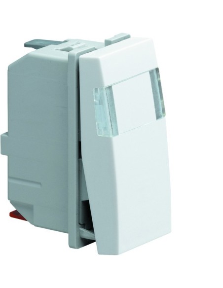 systo Łącznik klawiszowy przyciskowy zwierno/rozwierny z polem opisowym i opcją podświetlenia, 10A/250V, 1M, biały WS031 Hager