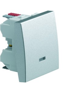 systo Łącznik klawiszowy schodowy z opcją podświetlenia, 10A/250V, 2M, alu WS002T Hager 2