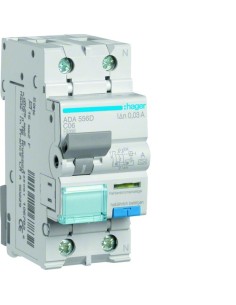 RCBO Wyłącznik różnicowoprądowy z członem nadprądowym 1P+N 10kA C 6A/30mA Typ A ADA556D Hager 2
