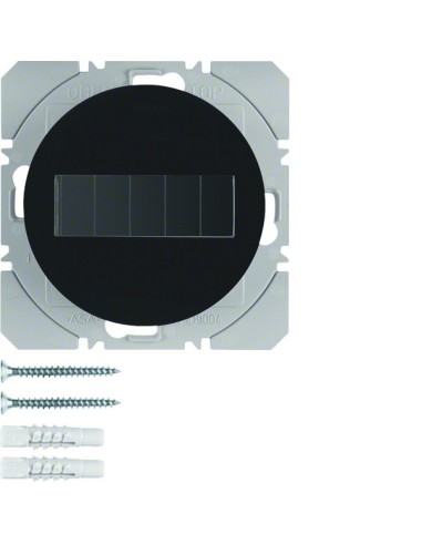 R.1/R.3 KNX RF Przycisk radiowy 1-kr płaski z baterią słoneczną Berker.Net, czarny, połysk 85655131 Berker Hager