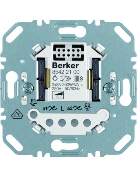 one.platform Ściemniacz uniwersalny przyciskowy podwójny, mechanizm Berker.Net, zaciski śrubowe 85422100 Berker Hager