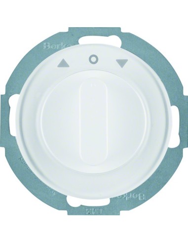 R.classic Łącznik żaluzjowy obrotowy z elementem centralnym i pokrętłem, 2-biegunowy, biały, połysk 38122089 Berker Hager