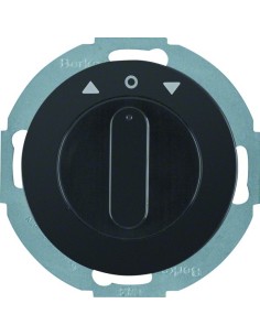 R.classic Łącznik żaluzjowy obrotowy z elementem centralnym i pokrętłem, 2-biegunowy, czarny, połysk 38122045 Berker Hager 2