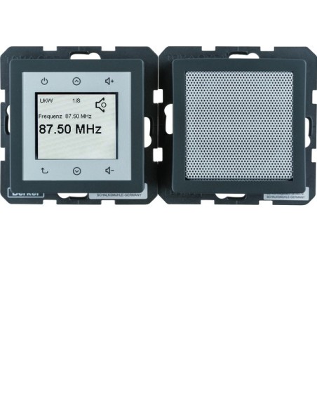 Q.x Radio Touch komplet, antracyt aksamit 28806086 Berker Hager