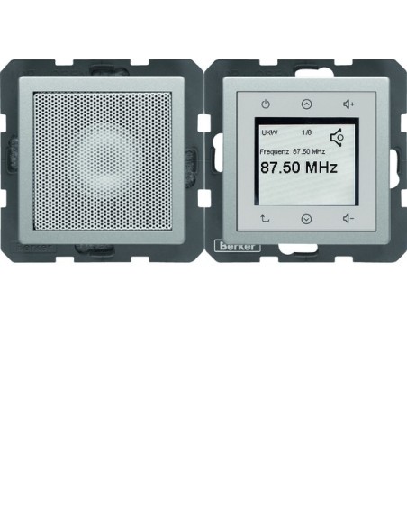 Q.x Radio Touch komplet, alu aksamit, lakierowany 28806084 Berker Hager