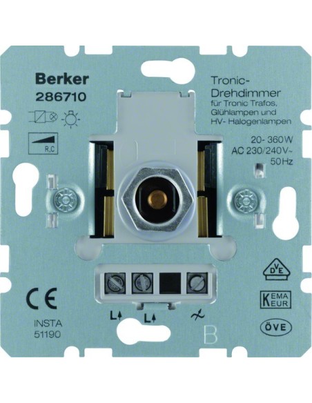 one.platform Ściemniacz obrotowy Tronic® 20-360 W, mechanizm 286710 Berker Hager