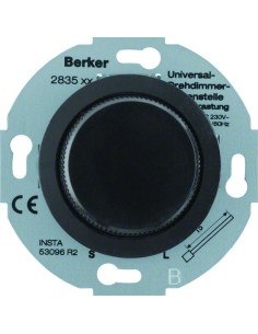 Serie 1930/Glas Rozszerzenie ściemniacza uniwersalnego z płynną regulacją i elementem centralnym, czarny 283511 Berker Hager 2