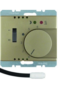 Arsys Regulator temperatury podłogowej z zestykiem zwiernym, elementem centralnym i łącznikiem, jasny brąz, lakierowany 20349011 2