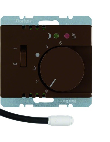 Arsys Regulator temperatury podłogowej z zestykiem zwiernym, elementem centralnym i łącznikiem, brązowy 20340001 Berker Hager