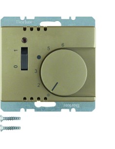 Arsys Regulator temperatury pomieszczenia z zestykiem zwiernym, elementem centralnym i łącznikiem, jasny brąz, lakierowany 20309 2