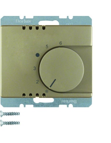 Arsys Regulator temperatury pomieszczenia z zestykiem zmiennym i elementem centralnym, jasny brąz, lakierowany 20269011 Berker H