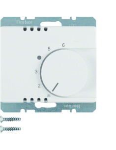 Arsys Regulator temperatury pomieszczenia z zestykiem zmiennym i elementem centralnym, biały 20260069 Berker Hager 2