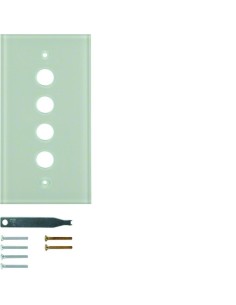 Berker TS Szklana płytka dekoracyjna 4-kr, szkło bezbarwne 1394 Berker Hager 2