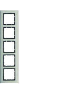 B.7 Ramka 5-krotna pozioma, stal szlachetna/antracyt mat 10253606 Berker Hager 2