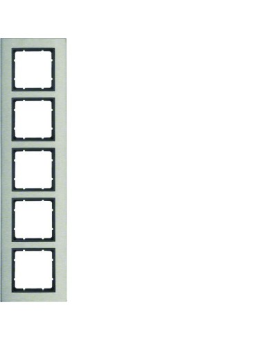 B.7 Ramka 5-krotna pozioma, stal szlachetna/antracyt mat 10253606 Berker Hager