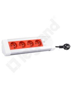 Blok biurowy 4 gniazda z/u 4x2P+Z z blokadą +wyłącznik podświetlany + kabel 054627