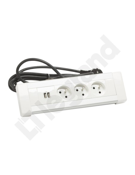 Blok biurowy 3 gniazda z/u 3x2P+Z +2xUSB +kabel 054635