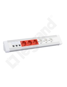 Blok biurowy 3 gniazda z/u 3x2P+Z, 3x2P+Z z blokadą, 3xRJ45 kat6 ftp 054621